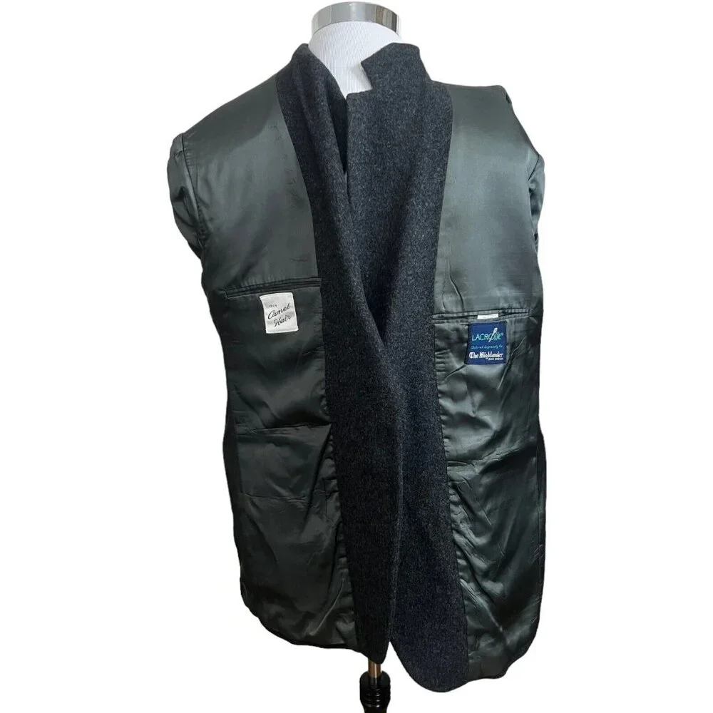 Lacrosse Highlander Mens USA Made Vintage 100% Camel Hair Blazer Sportscoat 44R - Picture 6 of 10